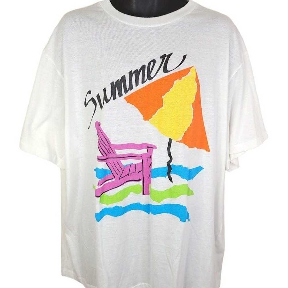 Vintage Summer Vacation T Shirt Vintage 80s Adiro… - image 1