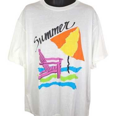 Vintage Summer Vacation T Shirt Vintage 80s Adiro… - image 1