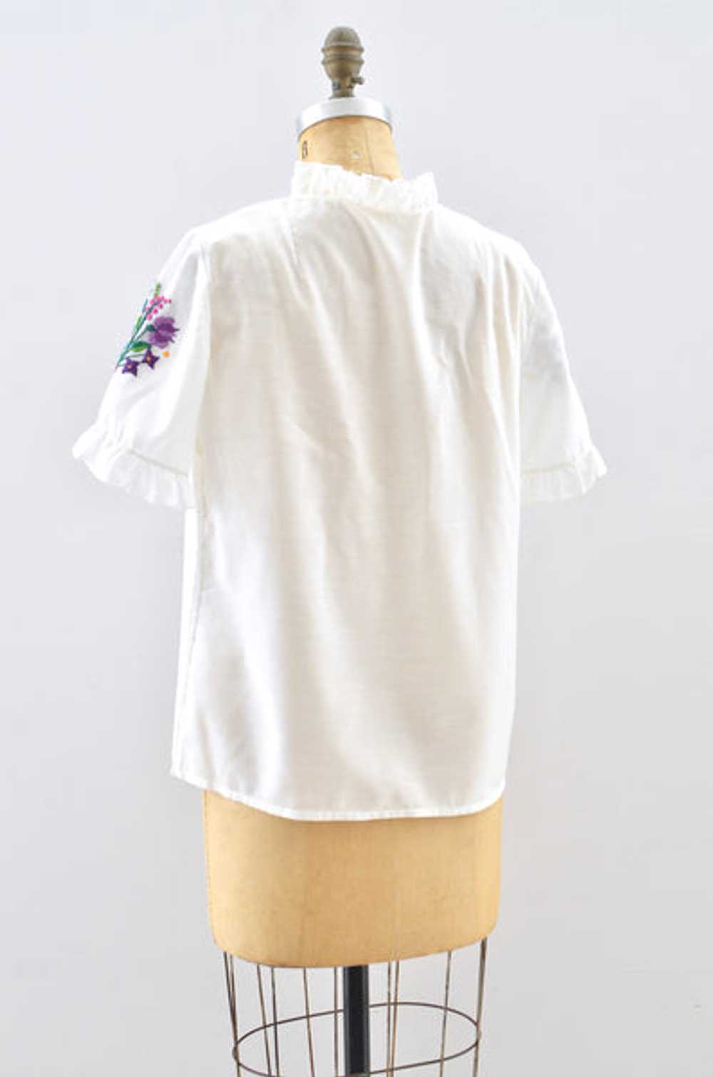 70's Embroidered Blouse / S - image 3