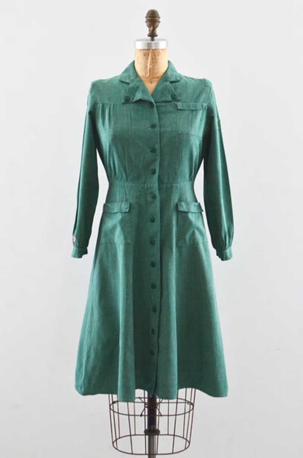 Vintage 40s Girl Scout Uniform Dress - image 1