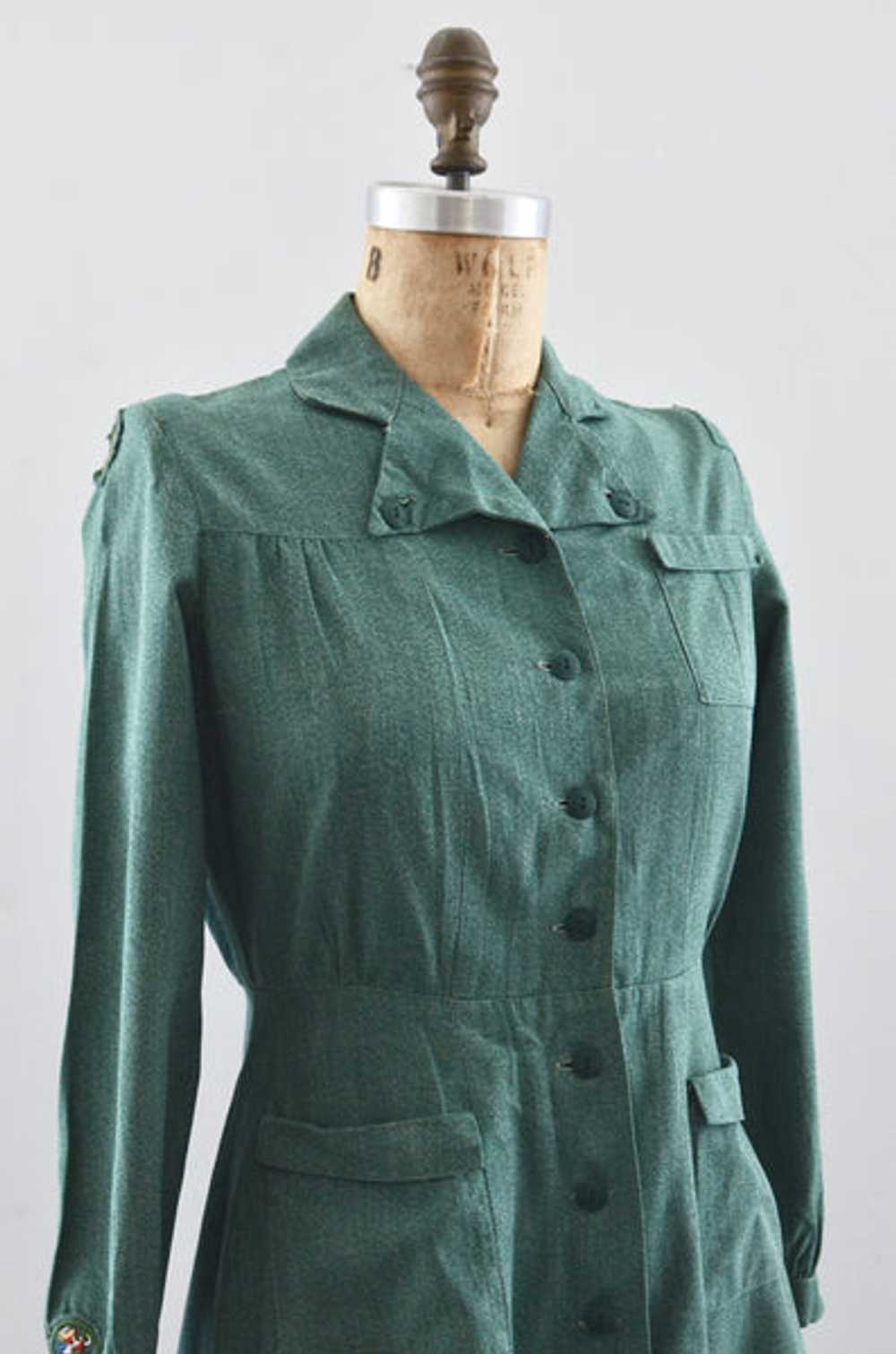 Vintage 40s Girl Scout Uniform Dress - image 2