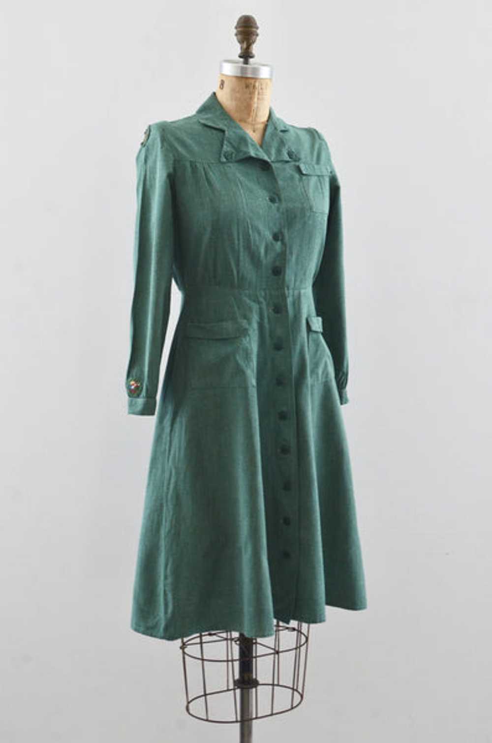 Vintage 40s Girl Scout Uniform Dress - image 3