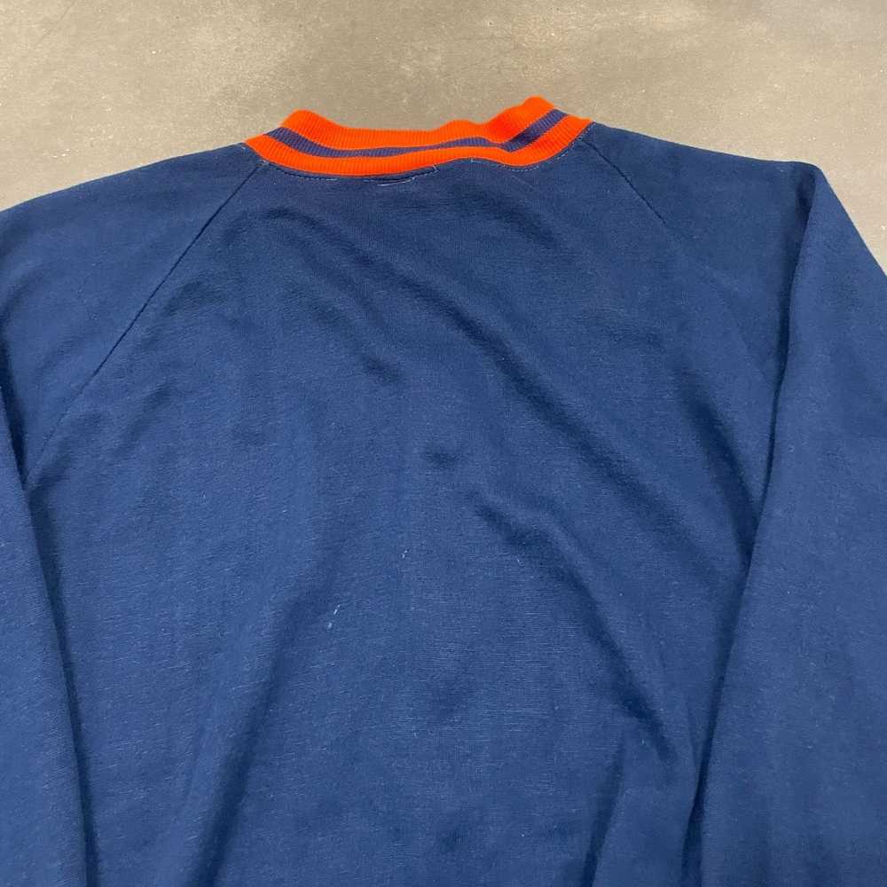 Vintage 70s Blue/Orange Zip Up Warm Up Sweatshirt… - image 9