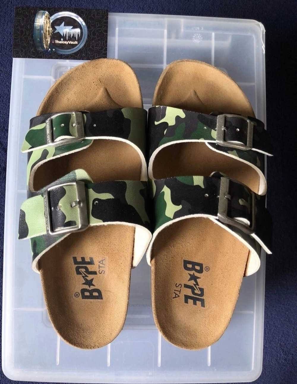 Bape Bape Green Camo Birkenstock Sandals - image 1