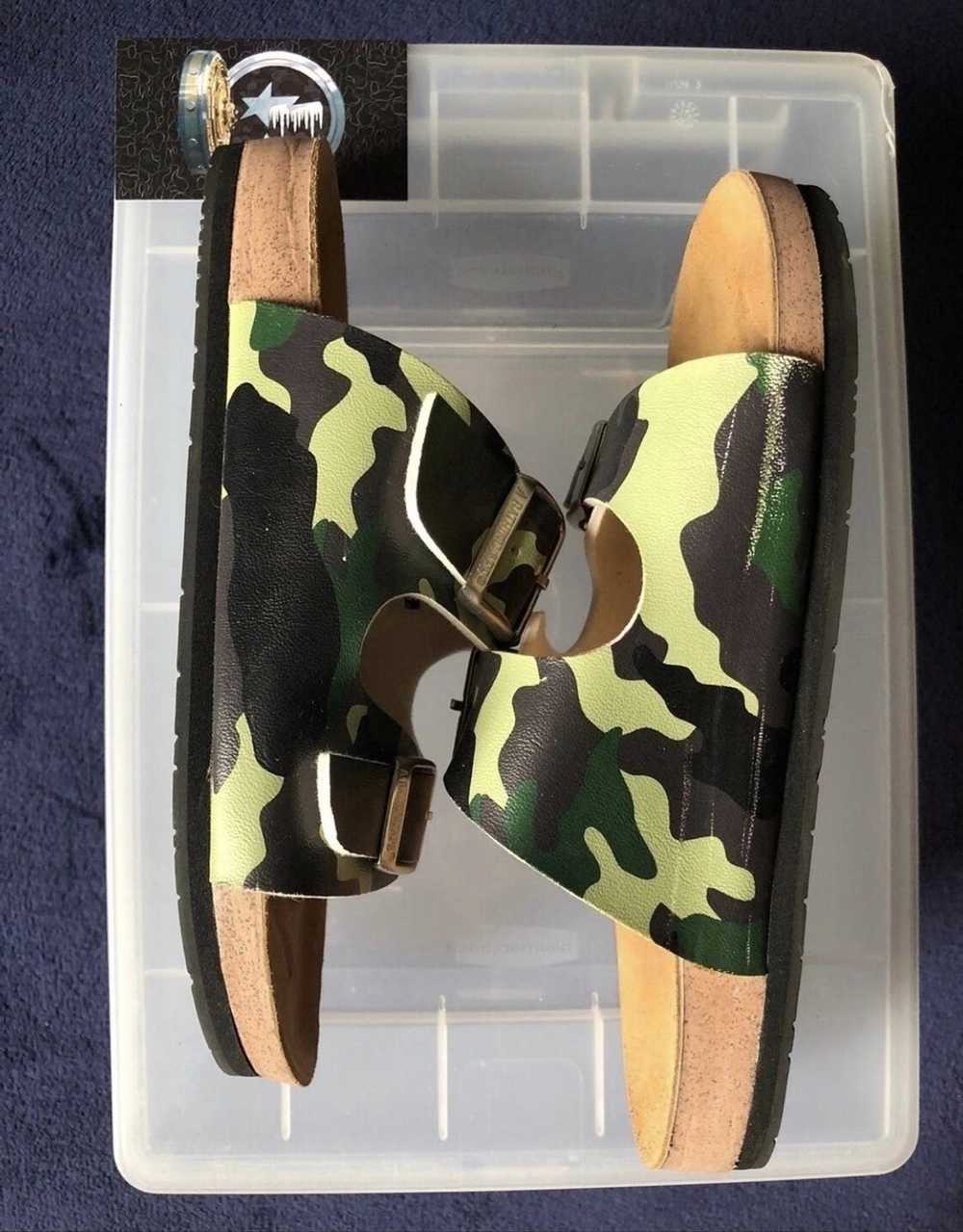 Bape Bape Green Camo Birkenstock Sandals - image 3