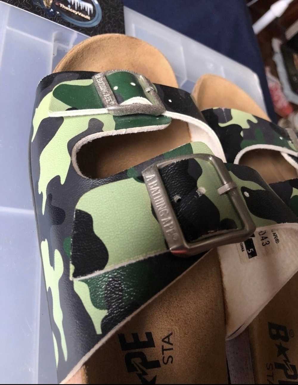 Bape Bape Green Camo Birkenstock Sandals - image 4