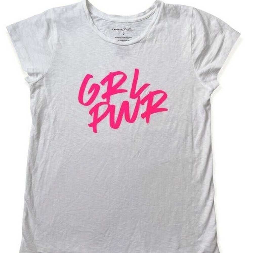 Express Express Girl Power White Short Sleeve T - image 2