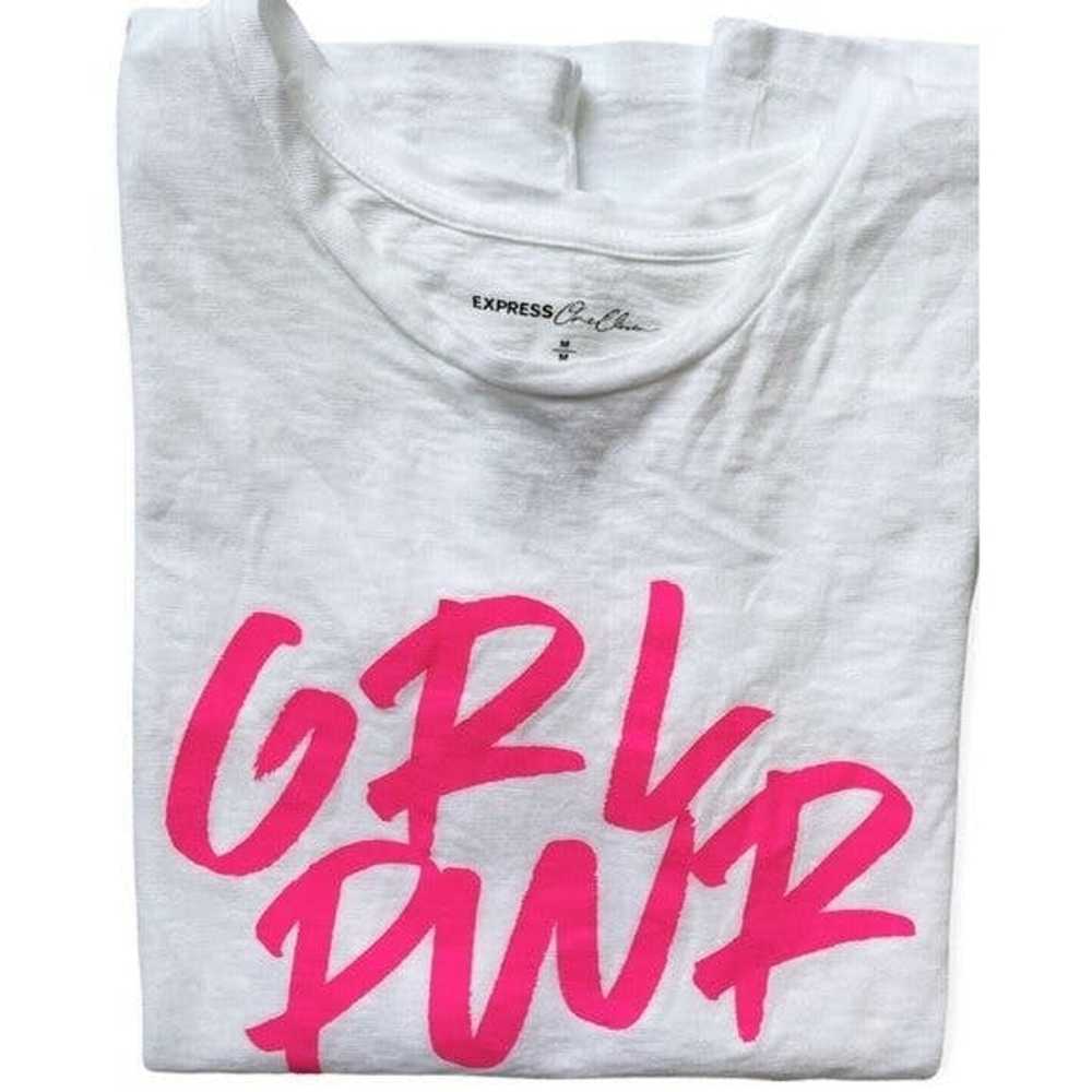 Express Express Girl Power White Short Sleeve T - image 3