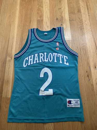 1995-96 CHARLOTTE HORNETS JOHNSON #2 CHAMPION JERSEY (ALTERNATE) L
