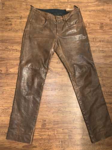 Prada Prada Vintage Brown Lambskin Leather Trouser