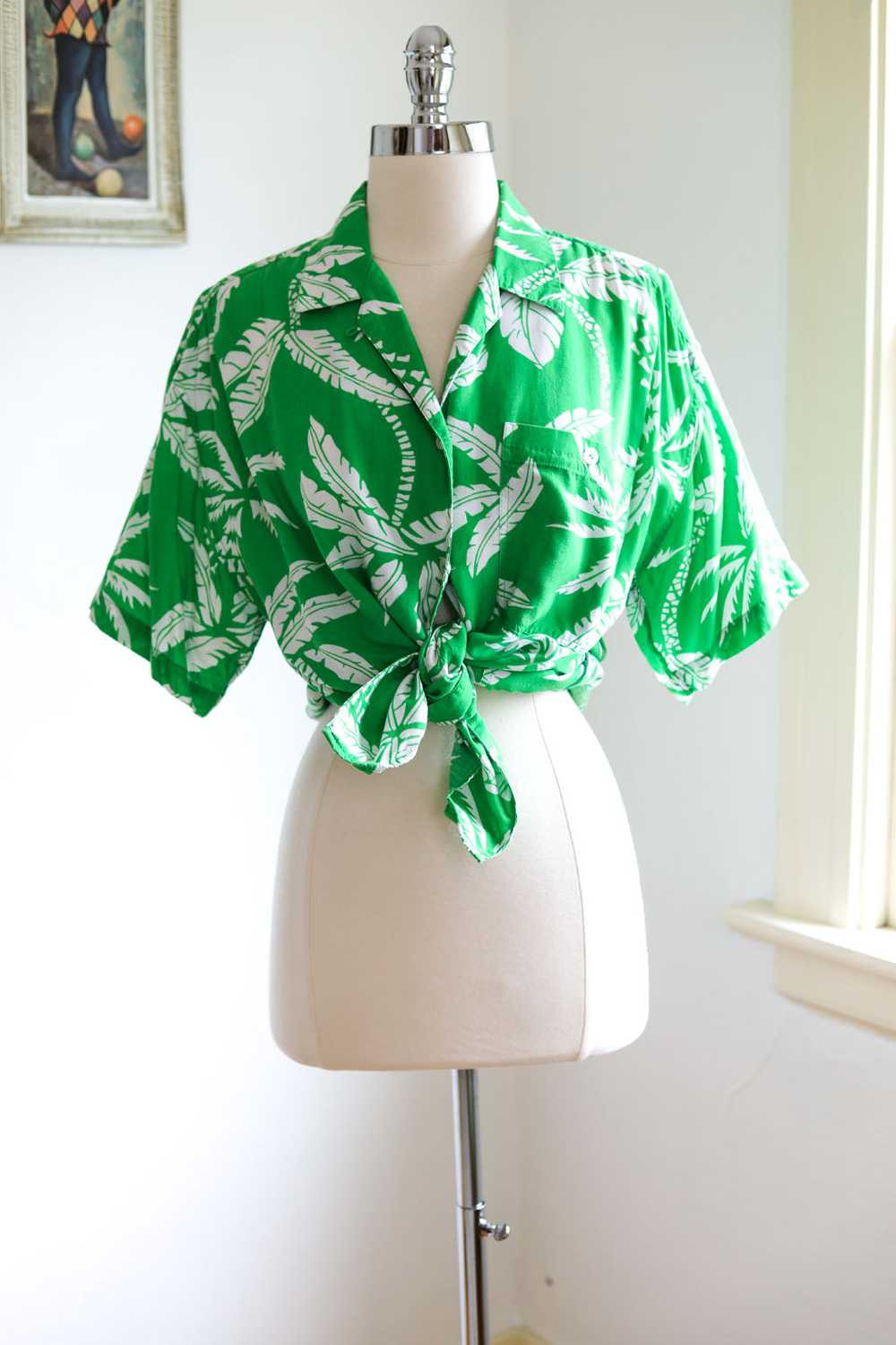Vintage 1980s does 1940s Blouse - Gorgeous Hawaii… - image 1