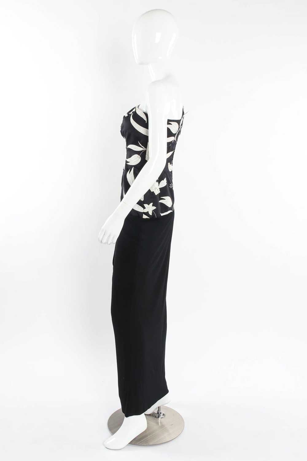 RUBEN PANIS Silk Lily Floral Shoulder Dress - image 4