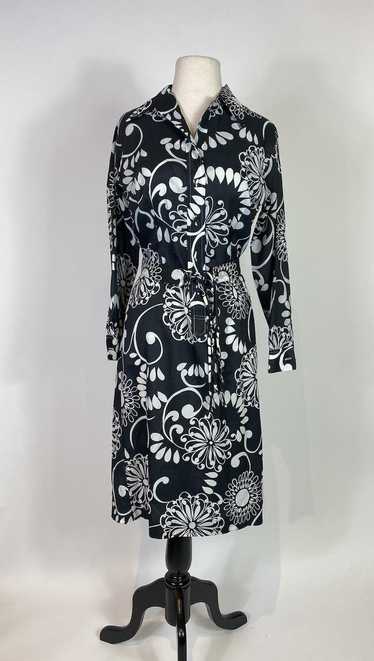 1960s Lady Bayard Bold Floral Print Button Up Dres