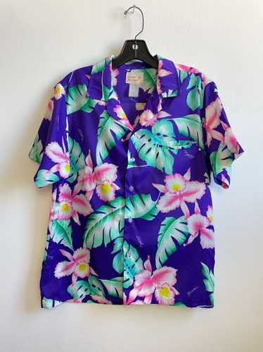 BRIGHT! LIGHTWEIGHT SILKY TROPICAL PRINT HAWAIIAN 