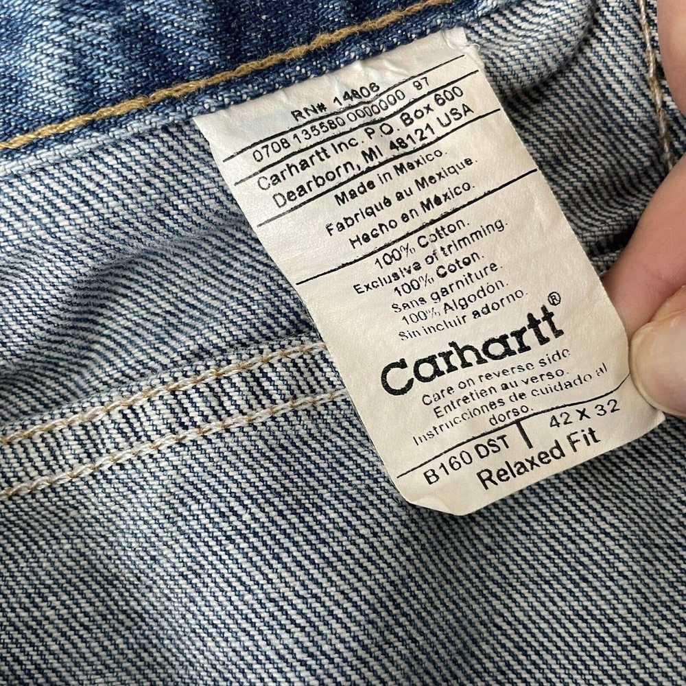 Carhartt carhartt relaxed fit jeans 42x32 blue de… - image 4