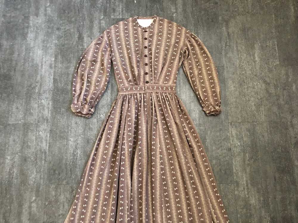 19th century calico dress . antique dress . size … - image 2