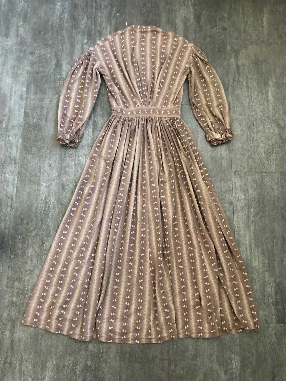 19th century calico dress . antique dress . size … - image 3