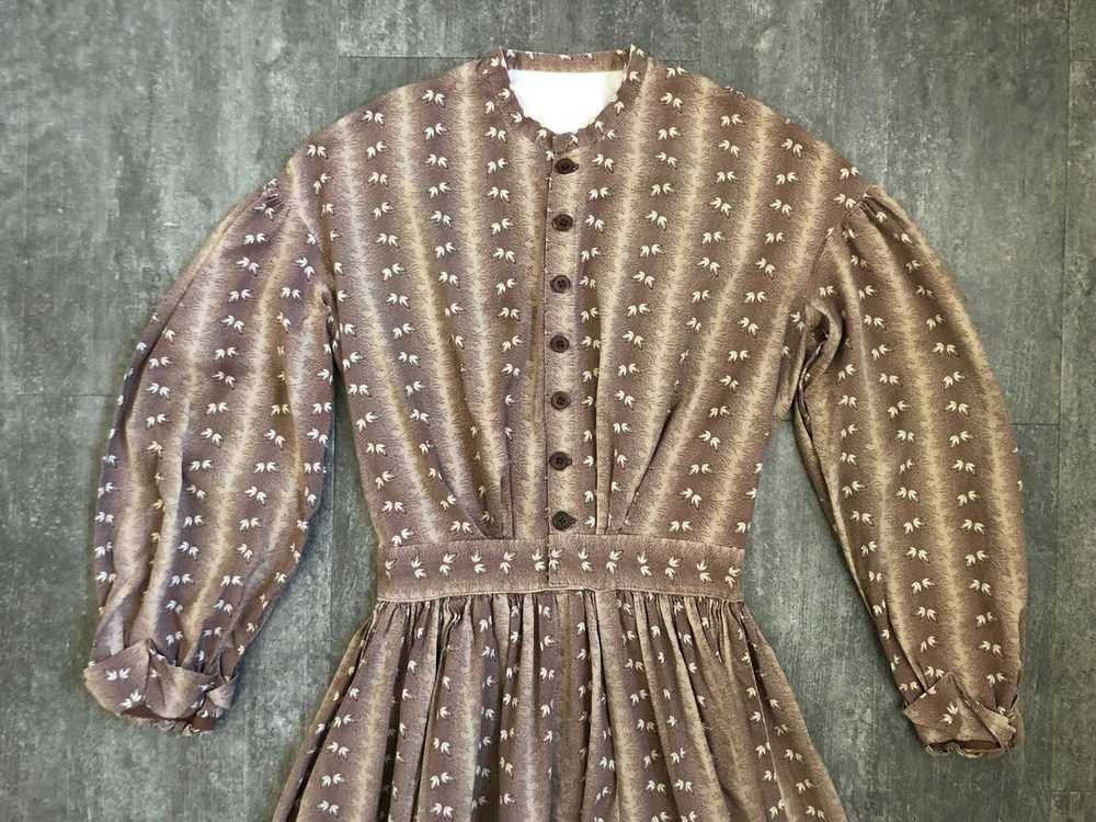 19th century calico dress . antique dress . size … - image 4