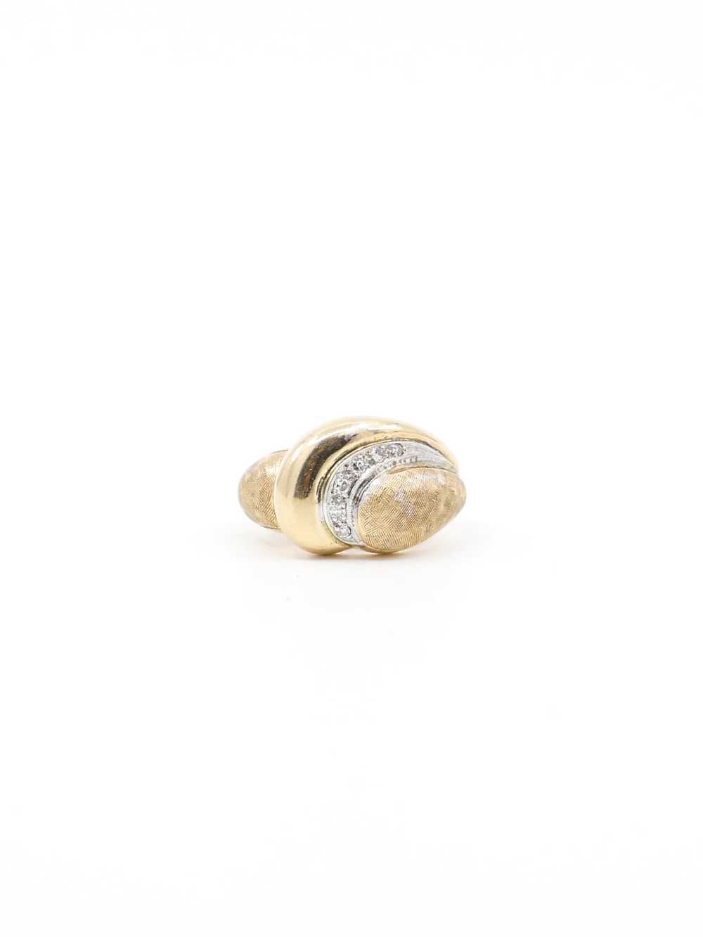 14k Diamond Accented Dome Ring - image 2