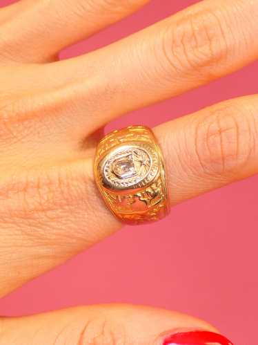 Antique Diamond Accented Signet Ring