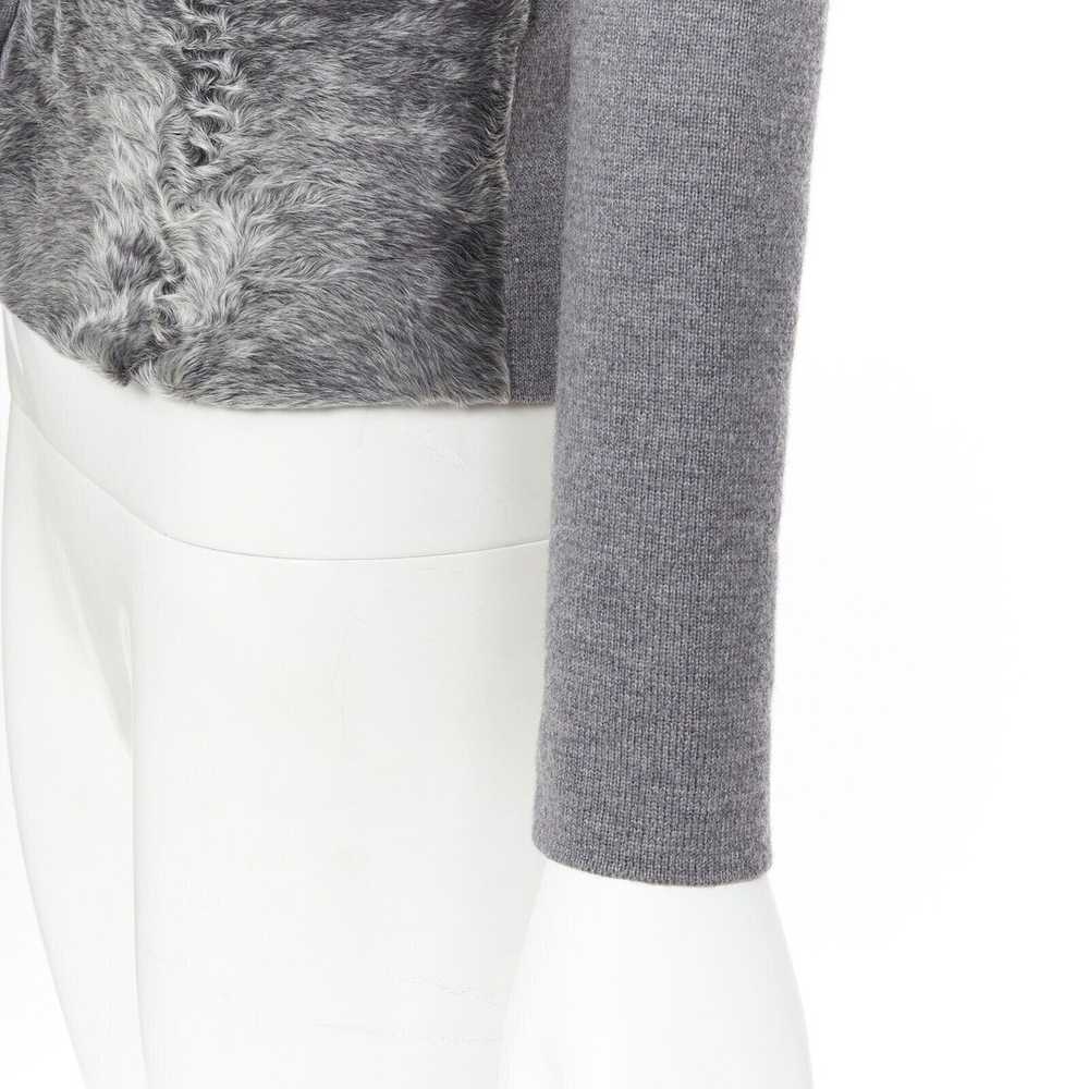 Prada PRADA grey dyed breitschwanz fur front lamb… - image 8
