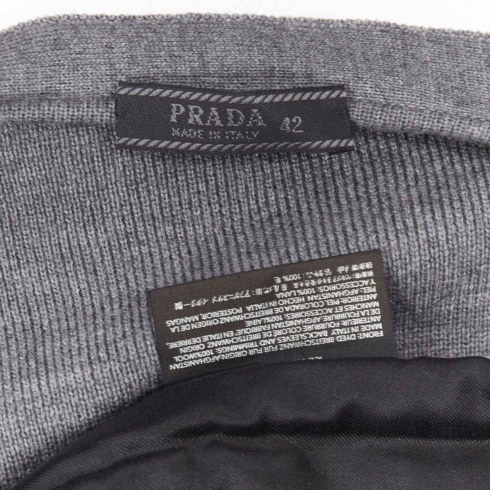 Prada PRADA grey dyed breitschwanz fur front lamb… - image 9