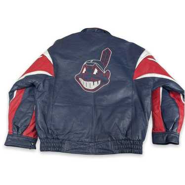 Vintage Blue Wilsons Pro Player Leather Cleveland Indians Jacket. Large