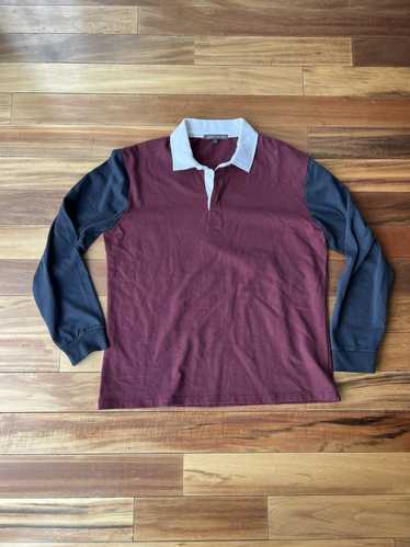 Designer Slate and Stone Long sleeve polo