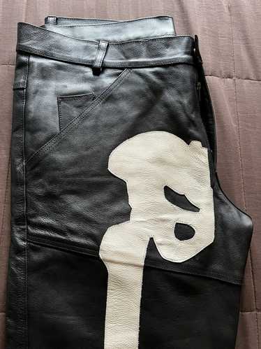 Genuine Leather SeeingDead Leather Bone Pants