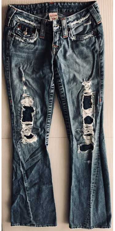 True Religion TR JOEY DISTRESSED FLARE LEG JEANS … - image 1