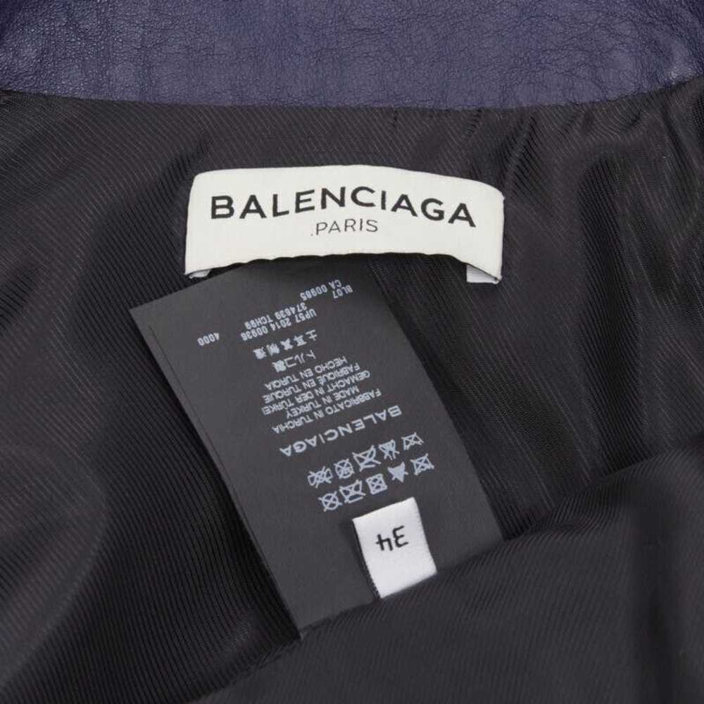 Balenciaga BALENCIAGA 2014 dark blue lambskin lea… - image 11