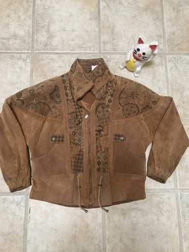 Vintage Vintage Hand Painted Leather Western Jacke