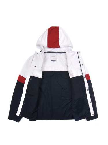 Nautica Sailing Jacket Y2K Full Zip Vintage Rain Coat, White, Mens