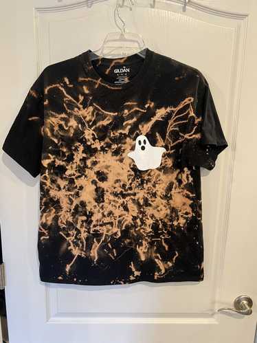 Gildan Halloween ghost bleach dyed T-shirt. Unisex