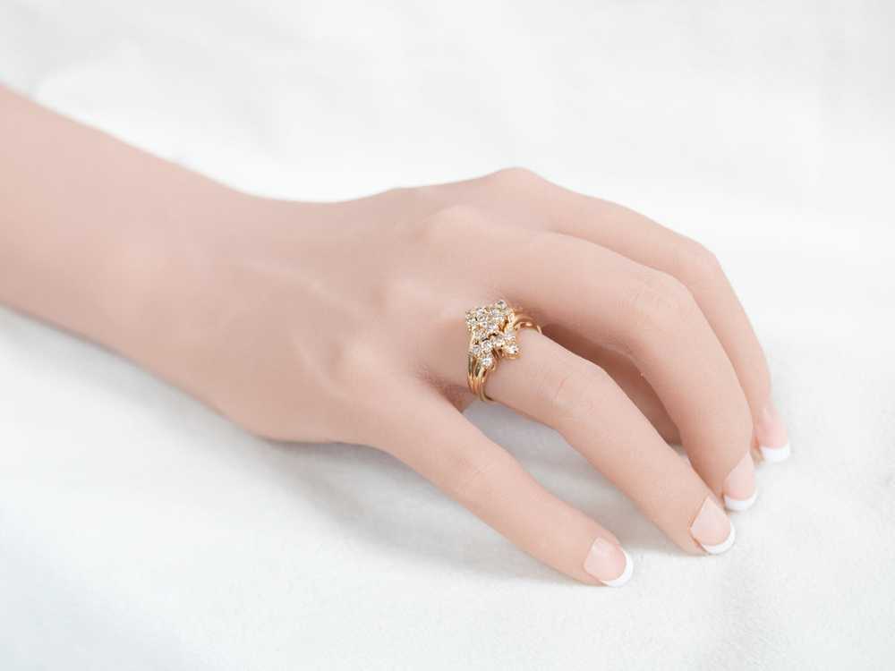 Vintage Gold Diamond Cluster Ring - image 10