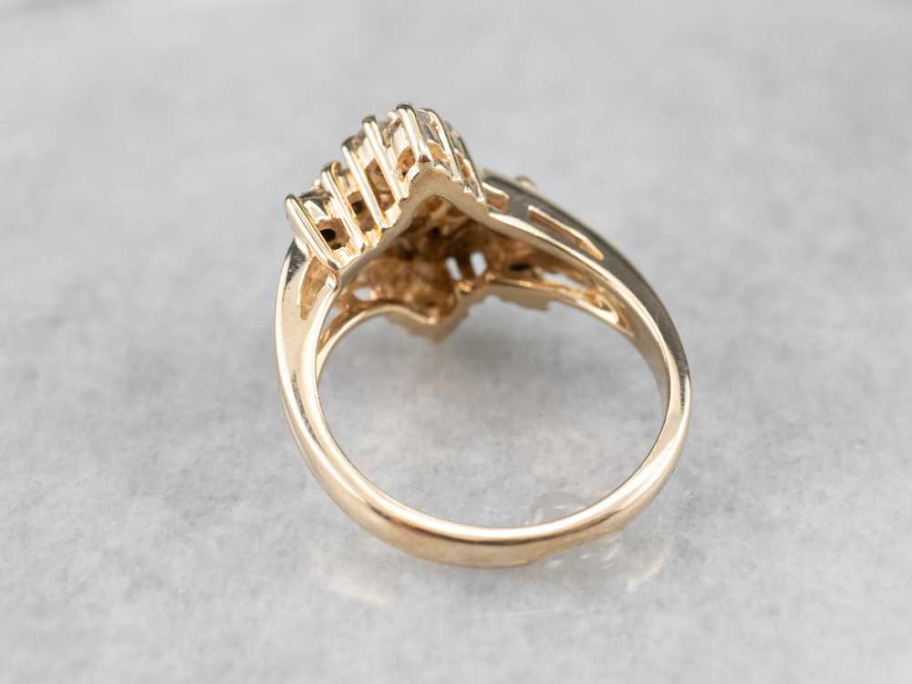 Vintage Gold Diamond Cluster Ring - image 5