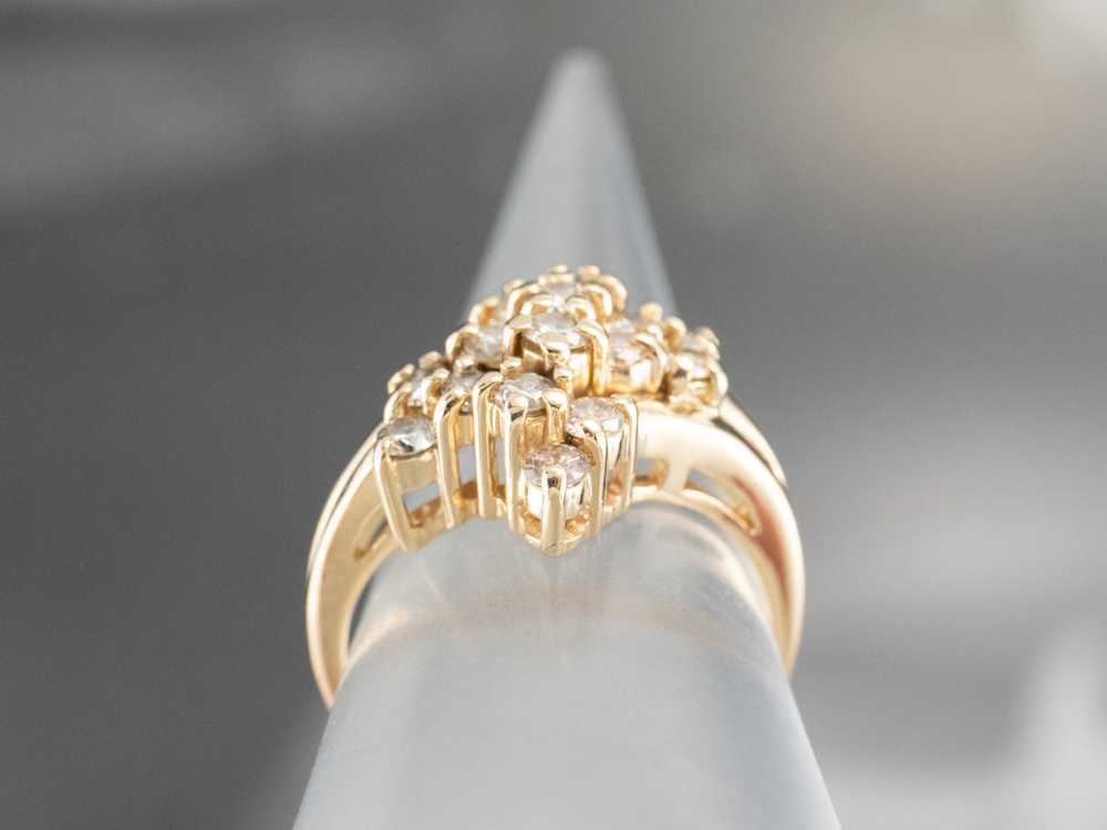 Vintage Gold Diamond Cluster Ring - image 8