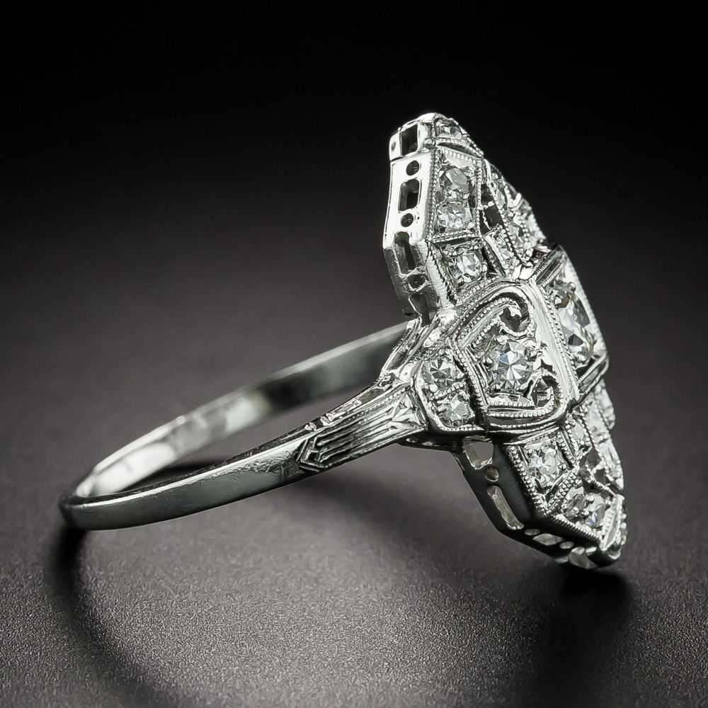Art Deco Geometric Diamond Dinner Ring - image 2