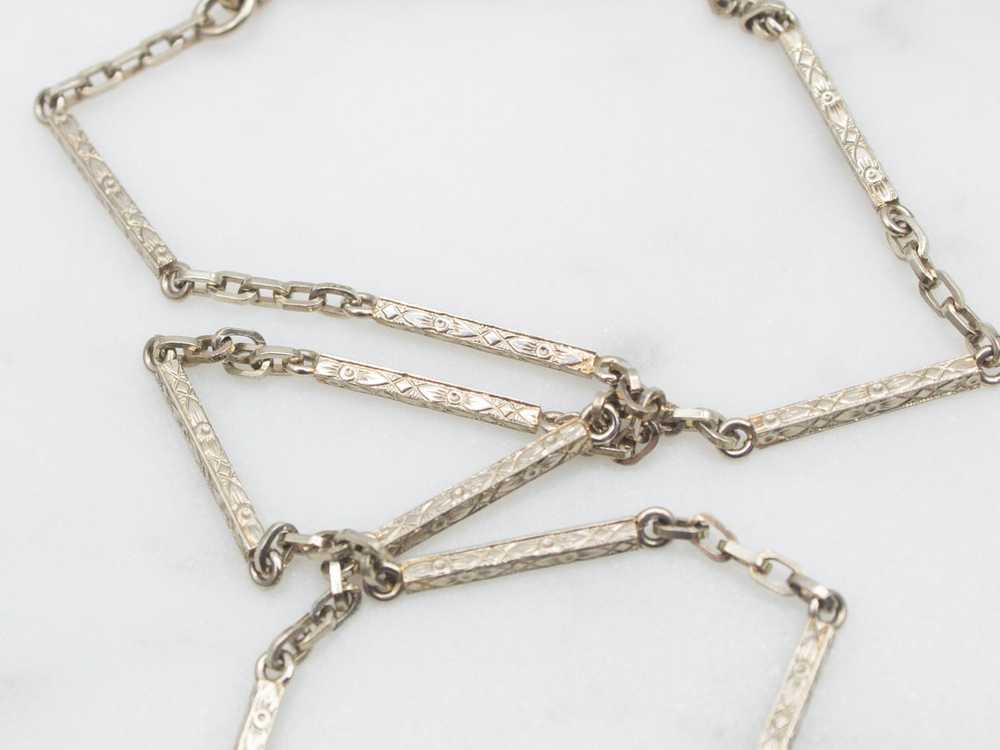 Antique White Gold Watch Chain - image 1
