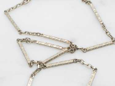 Antique White Gold Watch Chain - image 1