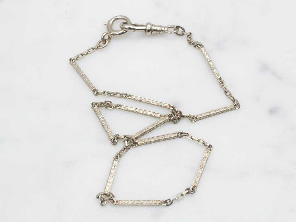 Antique White Gold Watch Chain - image 2