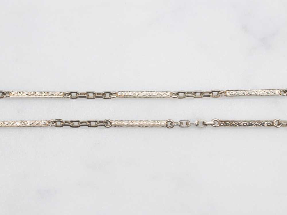 Antique White Gold Watch Chain - image 4