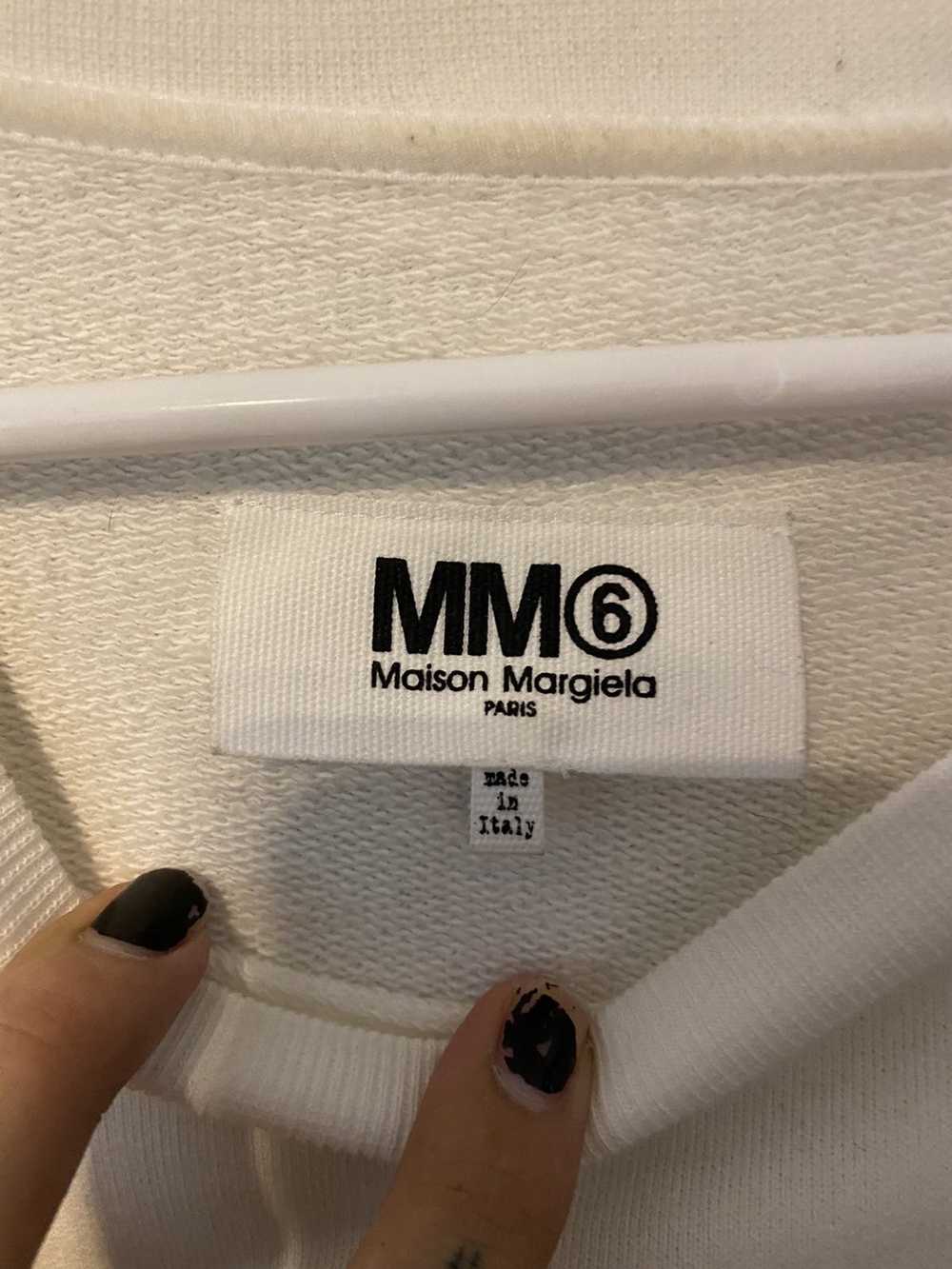 Maison Margiela White sweatshirt with Black Fring… - image 2