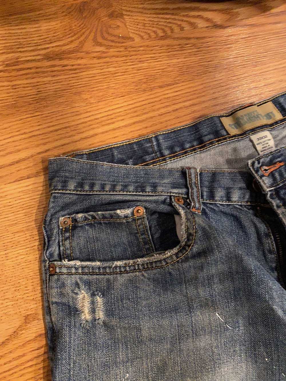 Vintage Distressed Workwear Denim Jeans - image 4