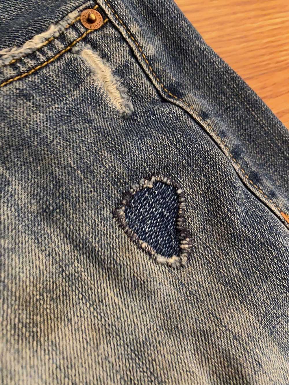 Vintage Distressed Workwear Denim Jeans - image 6