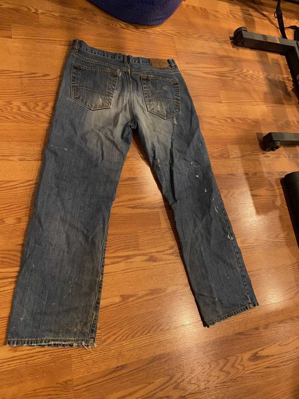 Vintage Distressed Workwear Denim Jeans - image 7
