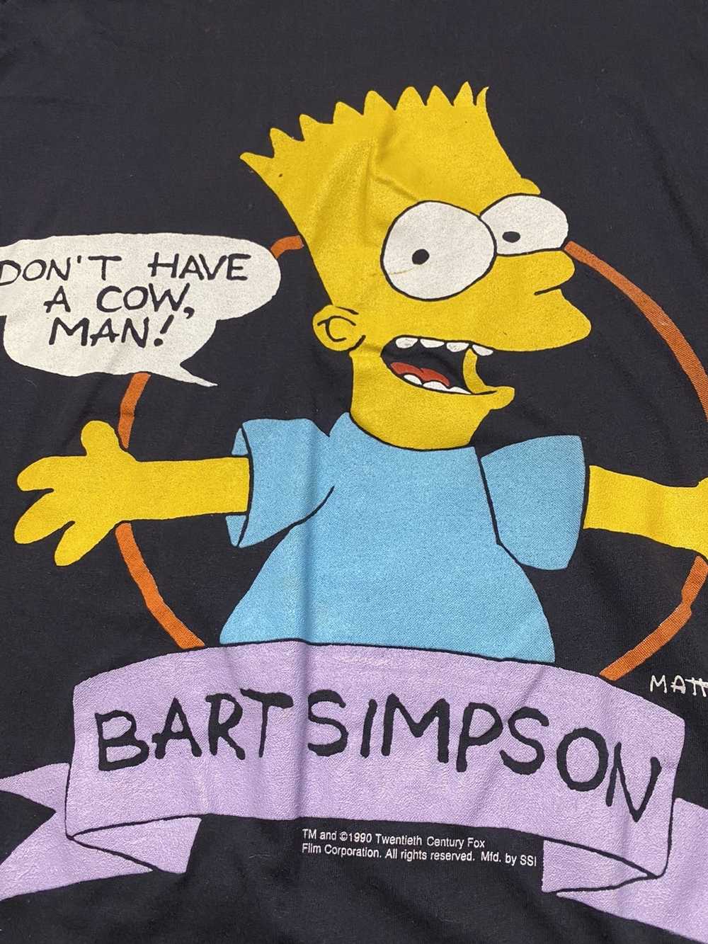 Vintage Lightly used Bart Simpson 90s black tee s… - image 1