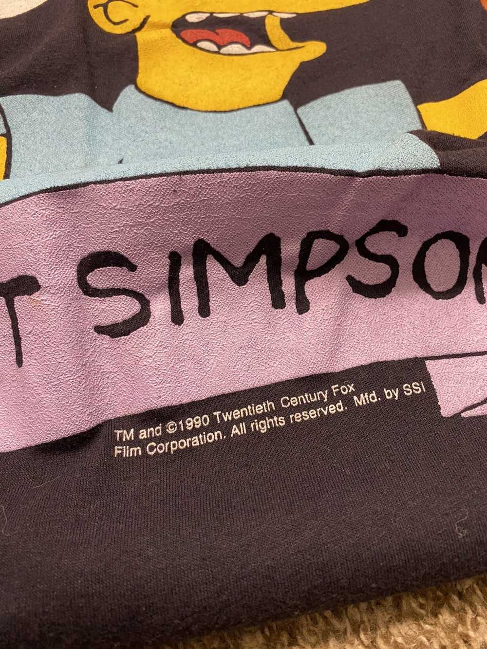 Vintage Lightly used Bart Simpson 90s black tee s… - image 8