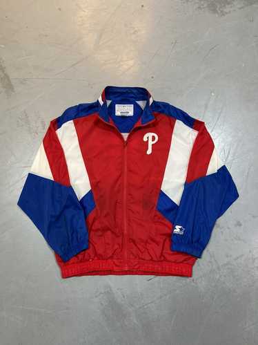 PHILADELPHIA PHILLIES VINTAGE 1990'S RUSSELL ATHLETIC LIGHT WEIGHT PULLOVER  JACKET ADULT XL