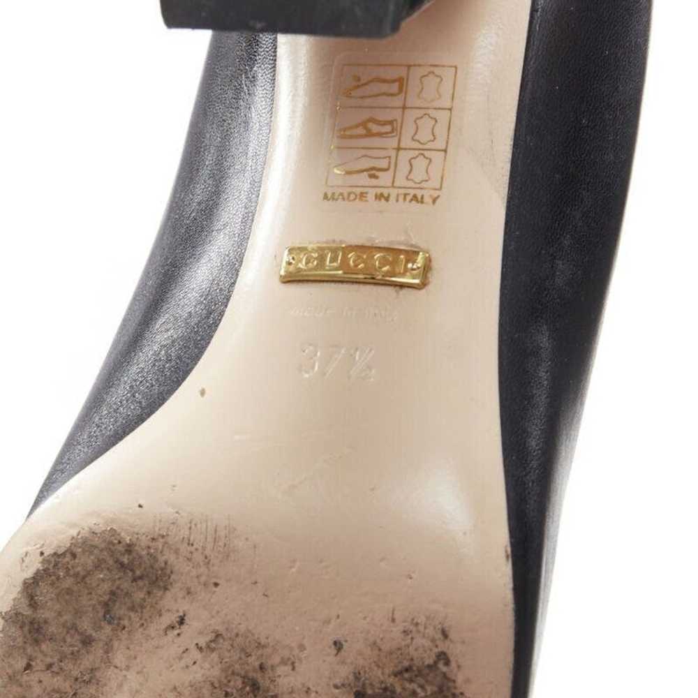 Gucci GUCCI GG Pearl black leather scalloped edge… - image 12